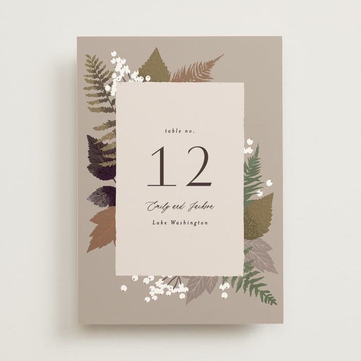 "Autumnal" - Table Numbers in Natural by Alethea and Ruth - Front