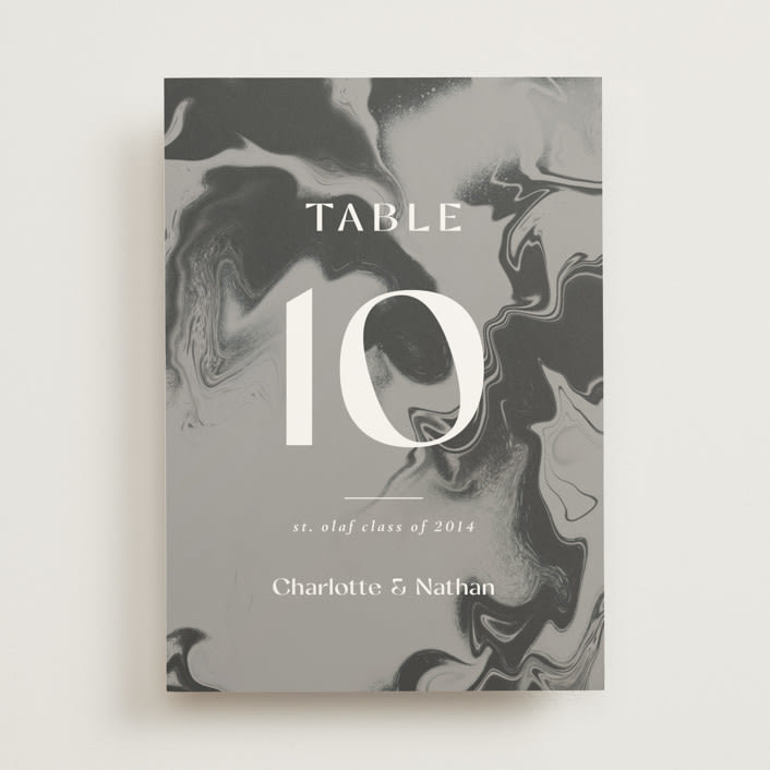 "marbled agate" - Table Numbers in Iron by Kimberley Henze - Front