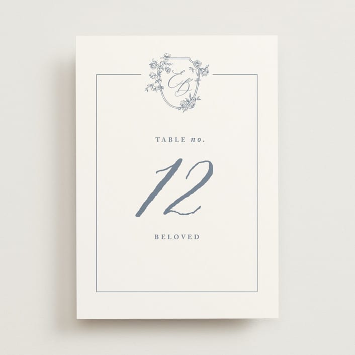 "Close to my Heart" - Table Numbers in Twilight Whisper by Design Lotus - Front