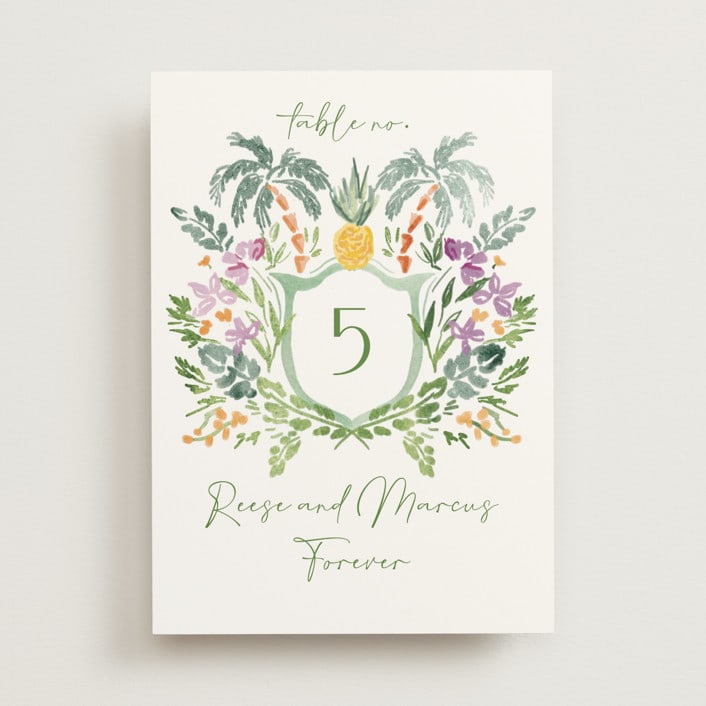 "Tropical Dreams" - Table Numbers in Jungle by Petra Kern - Front