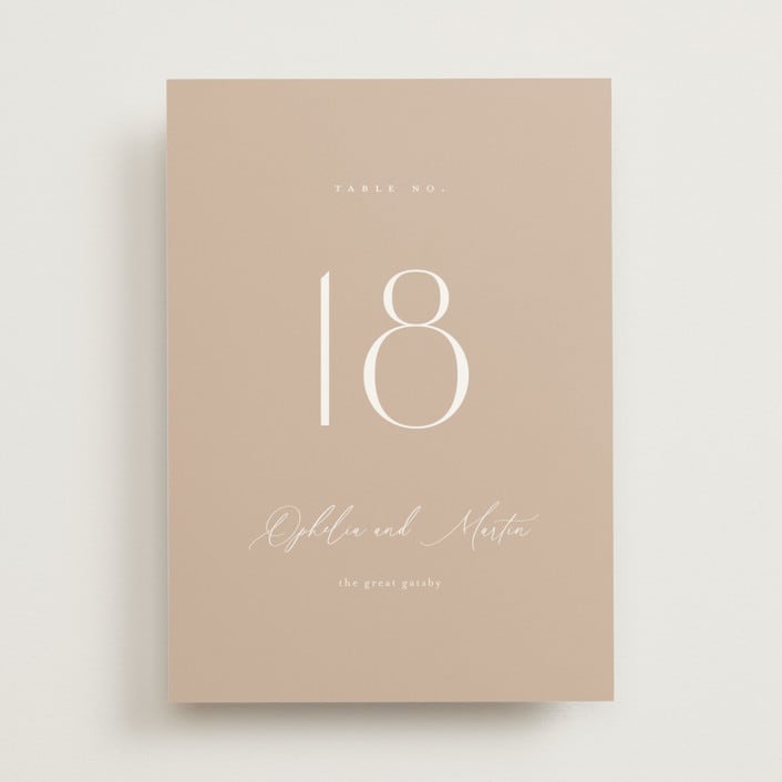 "Ophelia" - Table Numbers in Dusty Rose by Kelly Schmidt - Front