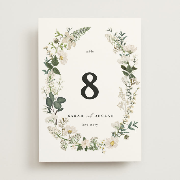 "Lilac Bloom" - Table Numbers in Opal by Susan Moyal - Front