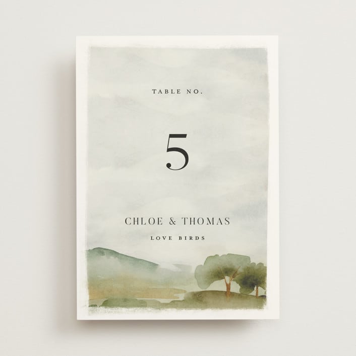 "Countryside" - Table Numbers in Emerald by Petra Kern - Front