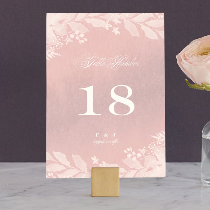 "Summer Bliss" - Table Numbers in Blush by Grace Kreinbrink - Front