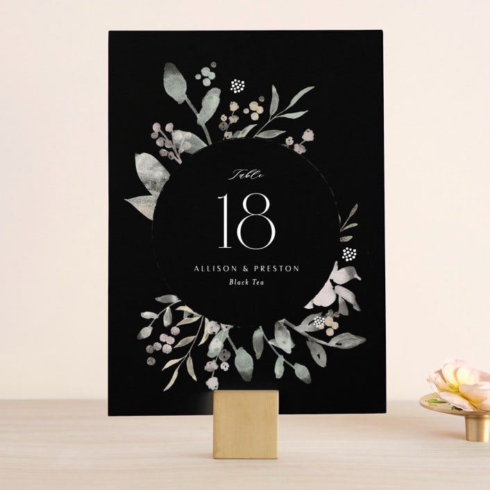 "Enchanted fields" - Table Numbers in Noir by Jennifer Wick - Front