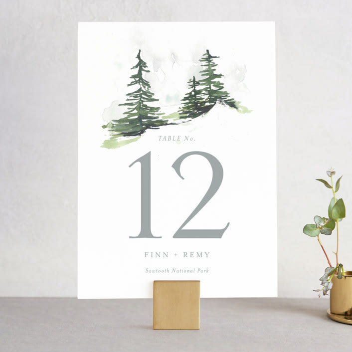 "On the Slopes" - Table Numbers in Fog by Mere Paper - Front