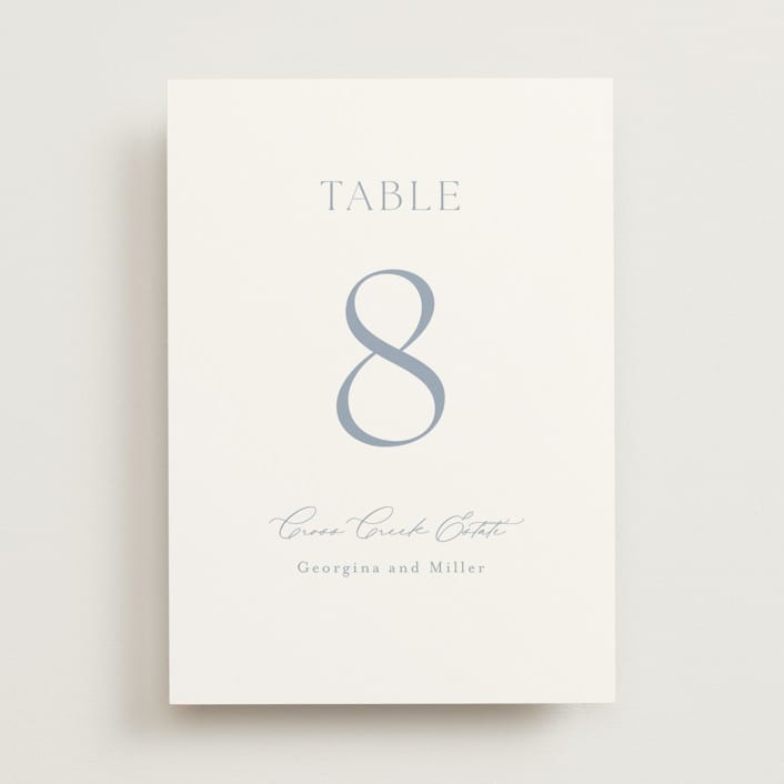 "Modern Air" - Table Numbers in Dusty Blue by Stacey Meacham - Front