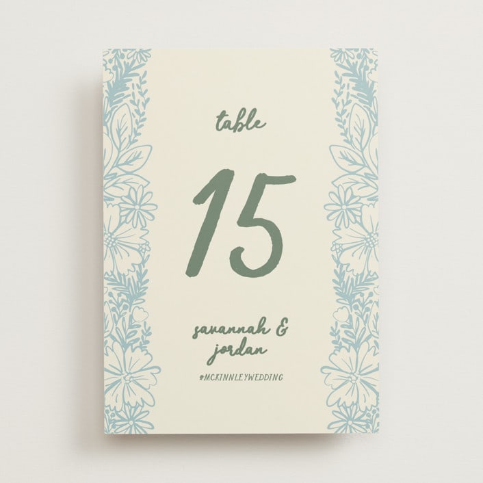 "Bloom" - Table Numbers in Waterfall by Kelly Watkins - Front