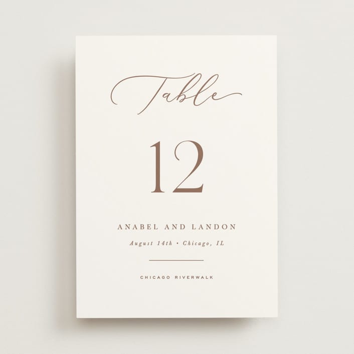 "Luxe script" - Table Numbers in Pearl by Hooray Creative - Front