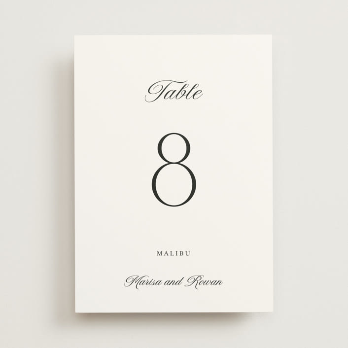 "Classic Chic" - Table Numbers in Pearl by Shirley Lin Schneider - Front