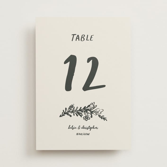 "Botanical Crest" - Table Numbers in Ink by Kelly Watkins - Front