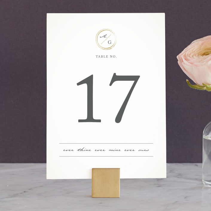 "Monogram Circle Stamp" - Table Numbers in Antique White by fatfatin - Front