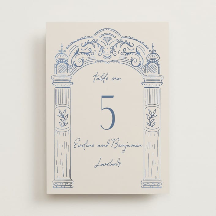 "Pavilion" - Table Numbers in Navy by Petra Kern - Front