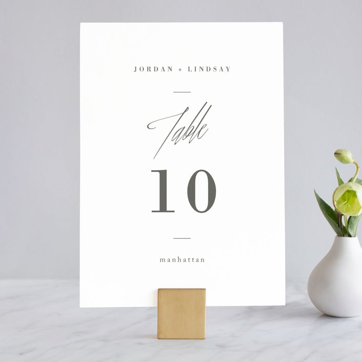 "Stacked date" - Table Numbers in Cotton by Amy Kross - Front