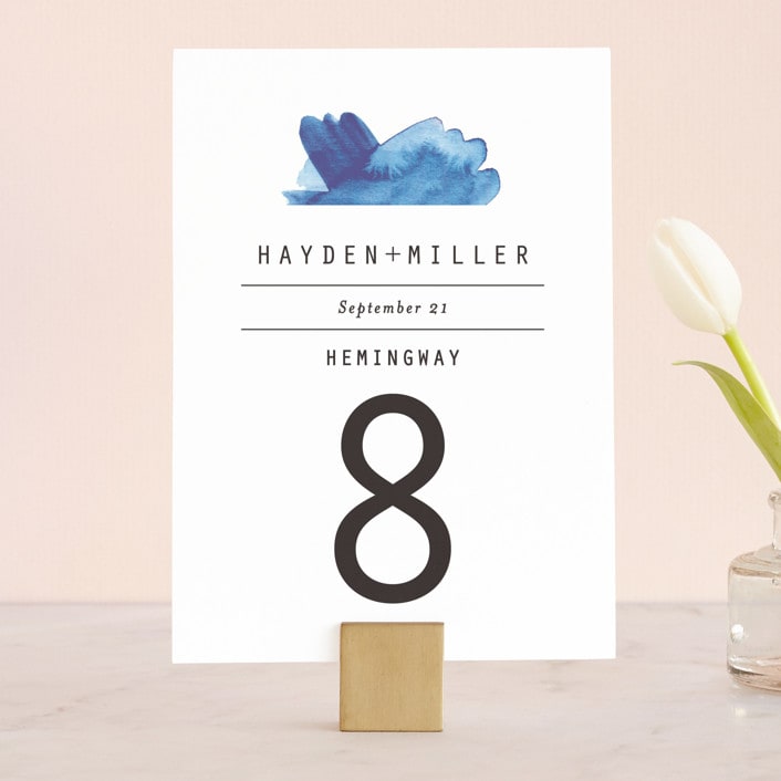 "Modern Water" - Table Numbers in Celestial by Olivia Raufman - Front