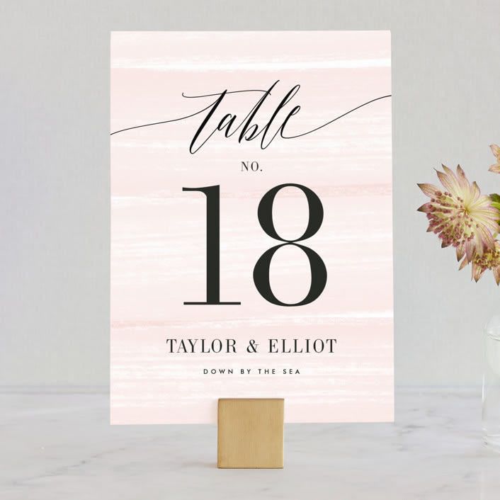 "Effervescent" - Table Numbers in Blush by Kristie Kern - Front