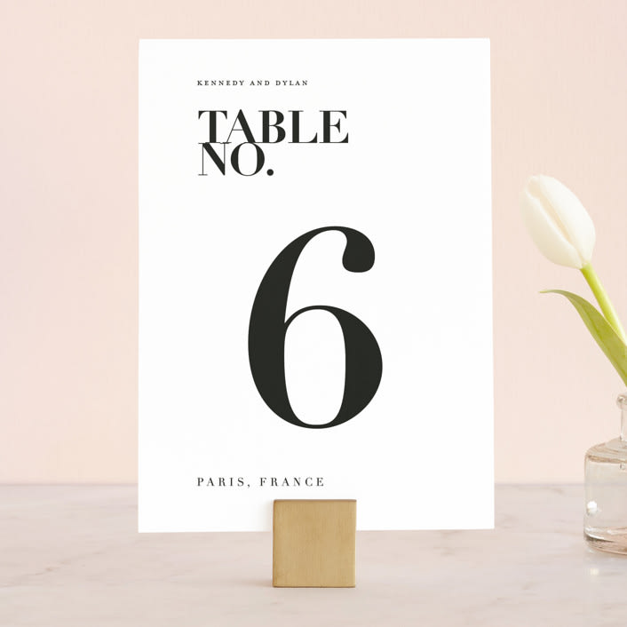 "The Minimalist" - Table Numbers in Pearl by Kelly Schmidt - Front