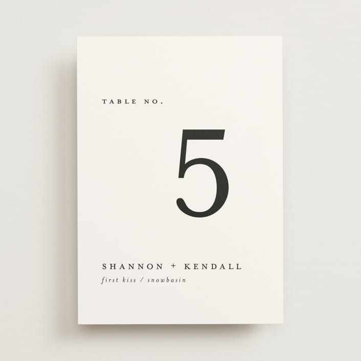 "Sketched Mountains" - Table Numbers in Snow by Mere Paper - Front
