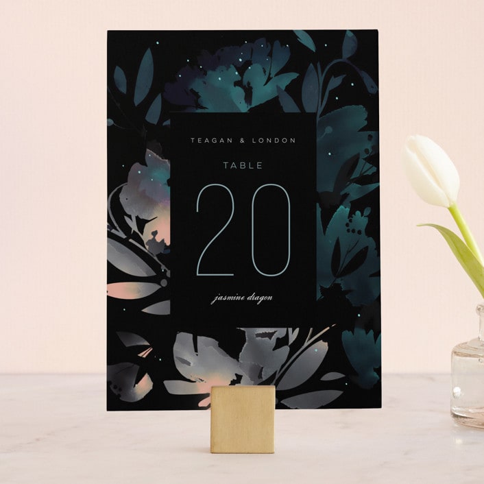 "Midnight Garden" - Table Numbers in Midnight by Lori Wemple - Front