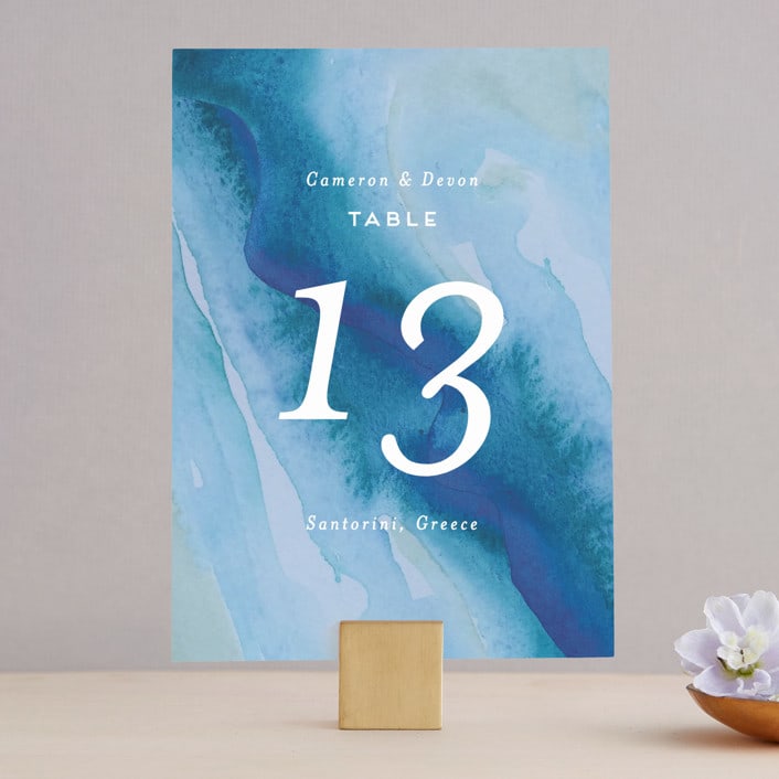 "Tide Pools" - Table Numbers in Sea by Krissy Bengtson - Front
