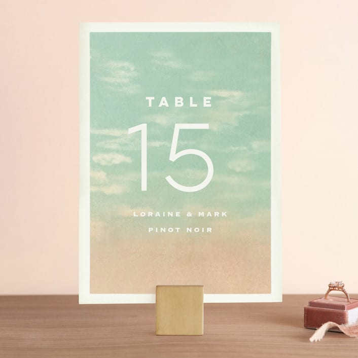 "Postcard from the Desert" - Table Numbers in Sunset by Pink House Press - Front