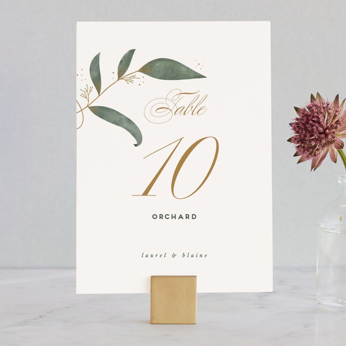 "Love Grows" - Table Numbers in Leaf by Leah Bisch - Front