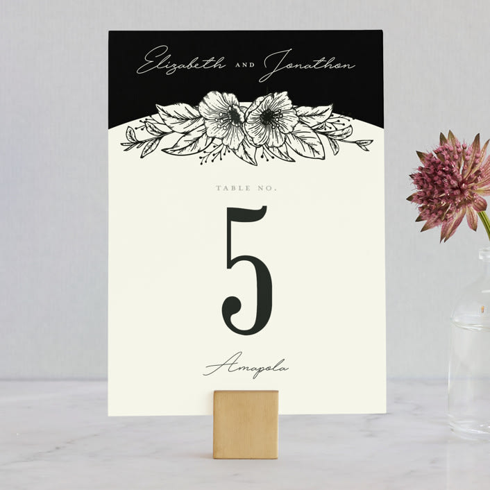 "Apeiron" - Table Numbers in Ebony by GeekInk Design - Front