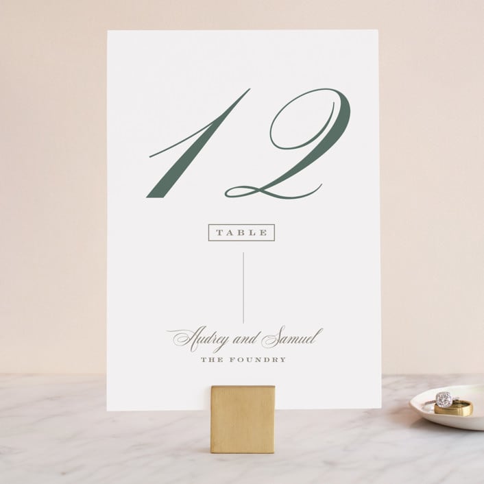 "Roman Shade" - Table Numbers in Evergreen by Carrie ONeal - Front