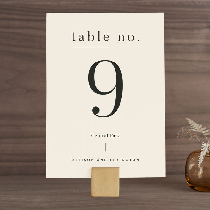 "Lineup" - Table Numbers in Latte by Jennifer Lew - Front
