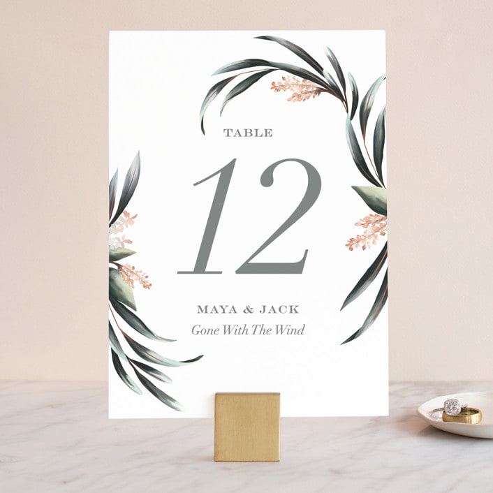 "Maya Rustica" - Table Numbers in Rose by Petra Kern - Front