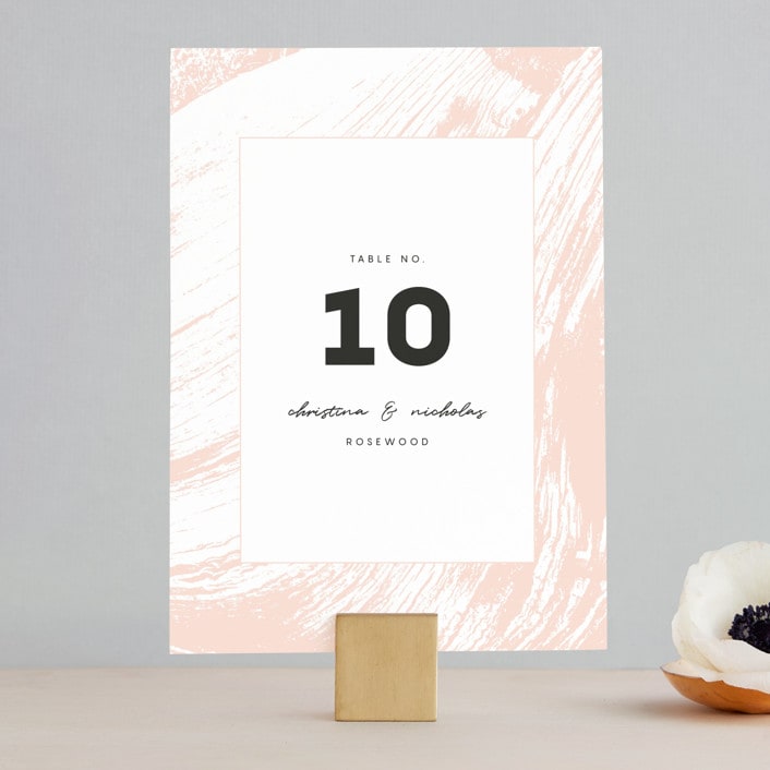 "Textured Dots" - Table Numbers in Blush by Emily Sabol Goss - Front