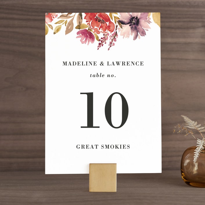 "Autumn Vows" - Table Numbers in Burnt Orange by Chris Griffith - Front