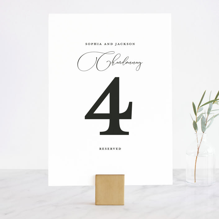 "Kindly Join Us" - Table Numbers in Pearl by Laura Hamm - Front