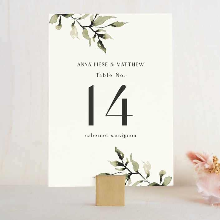 "Rural Romance" - Table Numbers in Leaf by Chris Griffith - Front