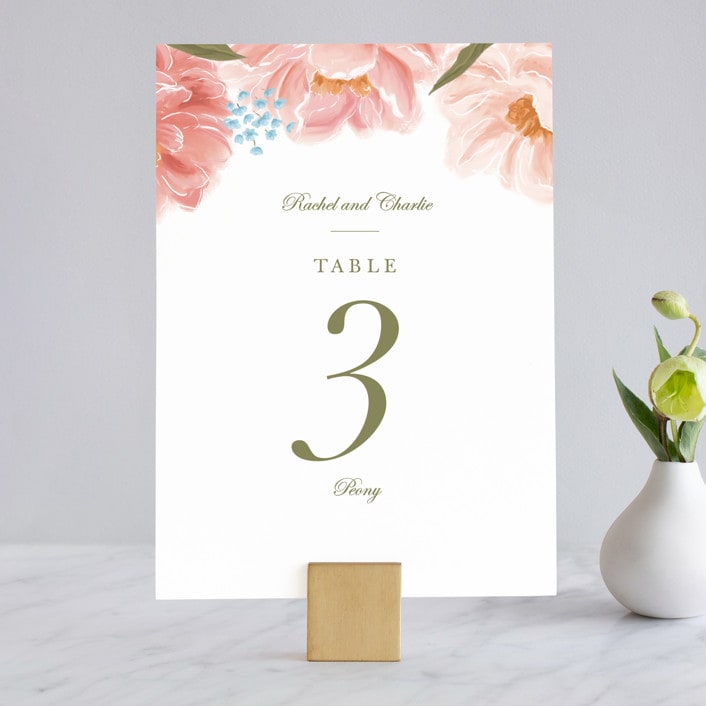 "Peony Gardens" - Table Numbers in Peony by Inna Moreva - Front
