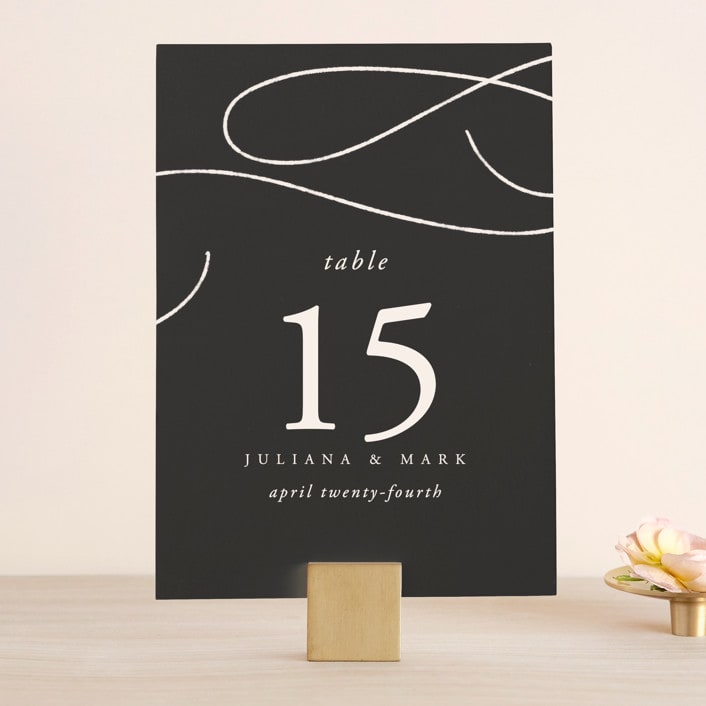 "Fountain Pen" - Table Numbers in Creme by Erin L. Wilson - Front