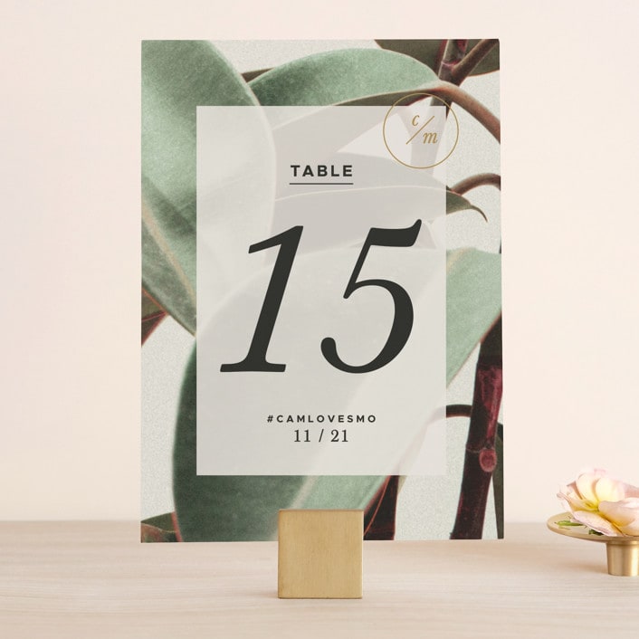 "Powder Room Florals" - Table Numbers in Cream by Ariel Rutland - Front