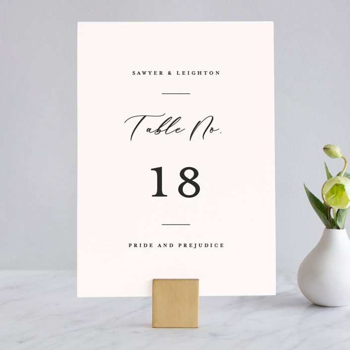 "Eternal" - Table Numbers in Ecru by Carly Reed Walker - Front