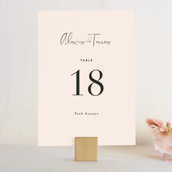 "Just the Two of Us" - Table Numbers in Blush by Jennifer Wick - Front