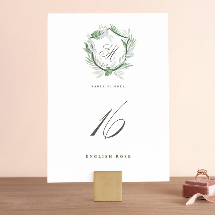 "Botanical Seal" - Table Numbers in Pastel by Kristen Smith - Front