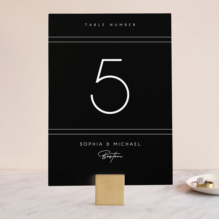 "Vesperum" - Table Numbers in Slate by GeekInk Design - Front