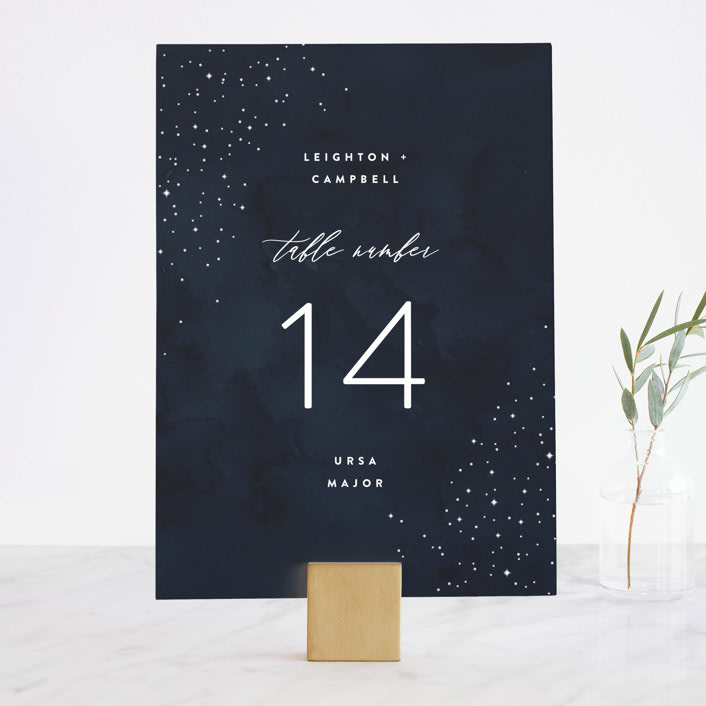 "Celestial" - Table Numbers in Night Sky by Carly Reed Walker - Front