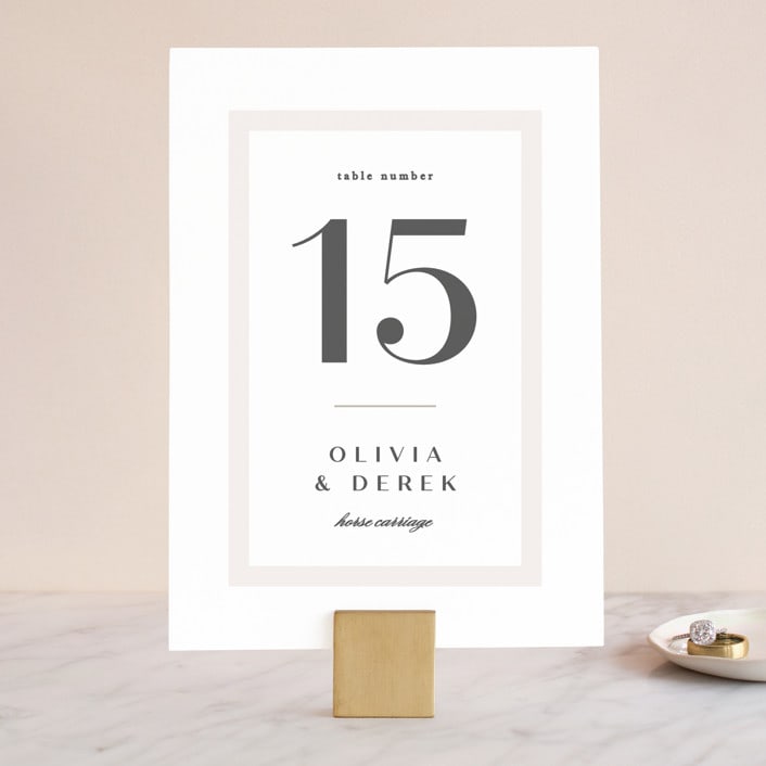 "Photographed" - Table Numbers in Ecru by Creo Study - Front