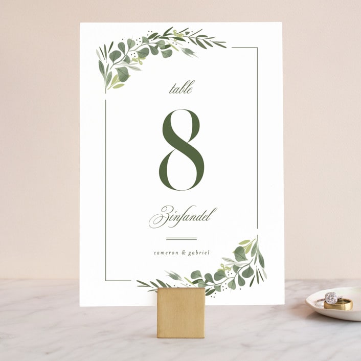 "Ensconce" - Table Numbers in Leaf by Kristie Kern - Front