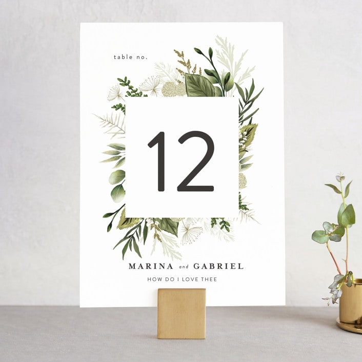 "Enchanted Greenery" - Table Numbers in Frost by Susan Moyal - Front