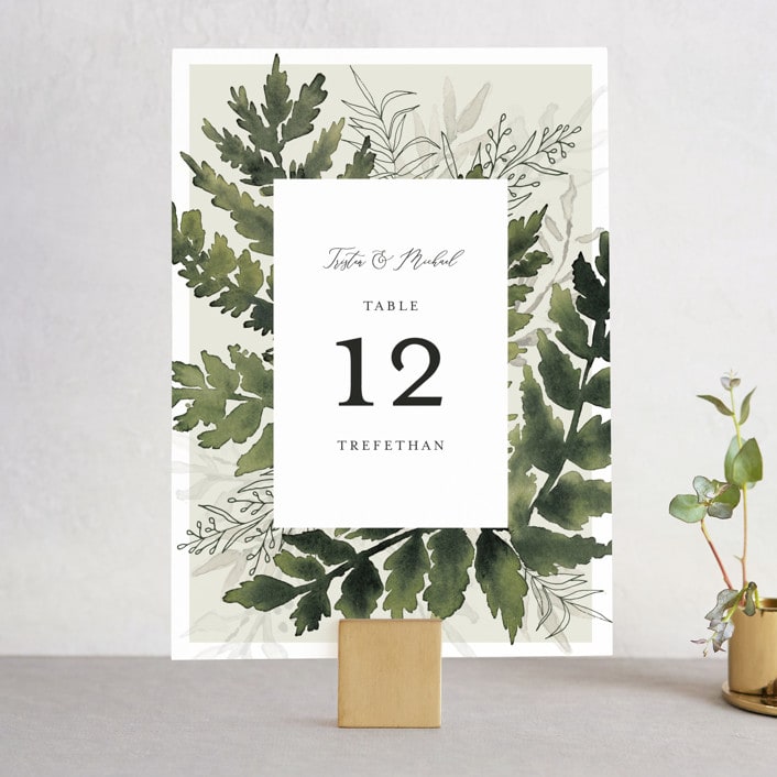 "Love springs eternal" - Table Numbers in Fern by Chris Griffith - Front