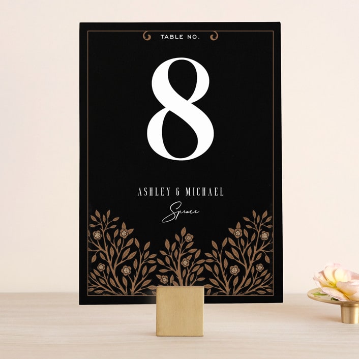 "Grand Natura" - Table Numbers in Noir by GeekInk Design - Front