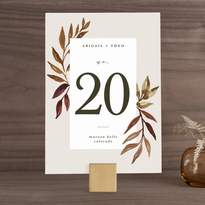 "botanical portrait" - Table Numbers in Leather by Kate Ahn - Front