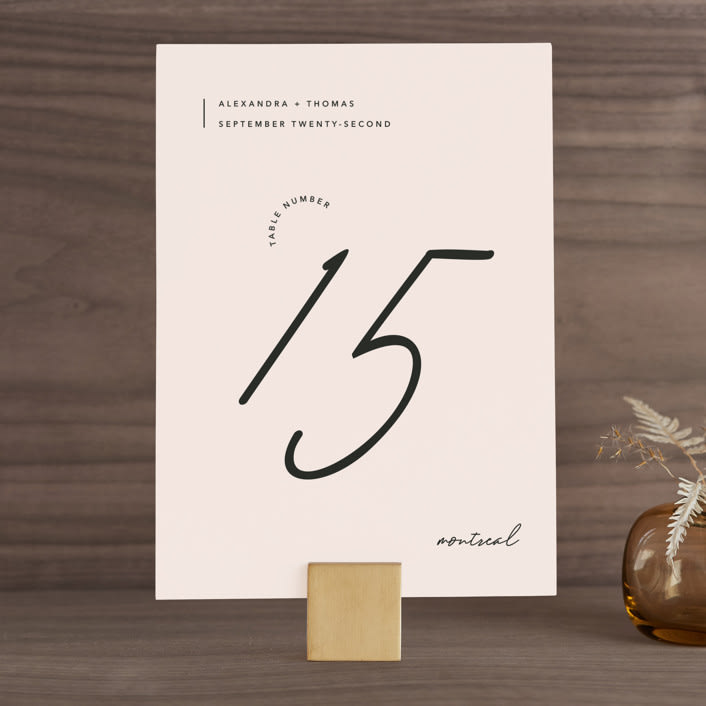 "Aesthetic" - Table Numbers in Blush by Liz Conley - Front