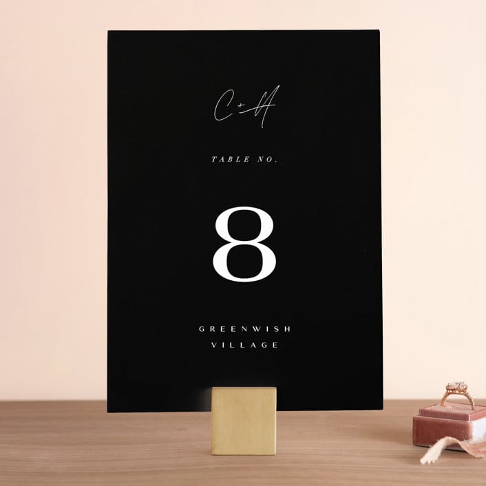 "Gotham" - Table Numbers in Ink by Ana Sharpe - Front
